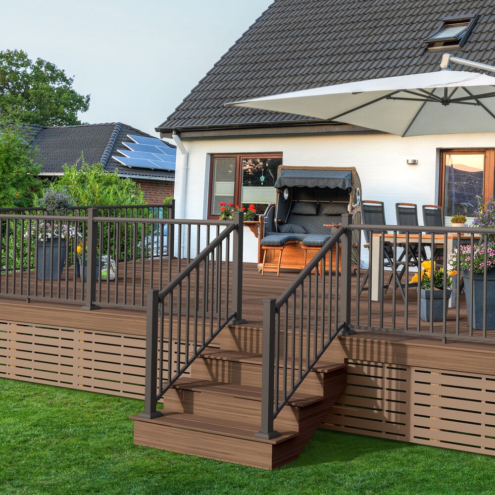 Freedom 2.5-in x 2.5-in x 4-ft Matte Bronze Aluminum Deck Post