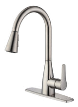 Project Source Ellesburg Stainless Steel 1-Handle Deck-Mount Pull-Down Kitchen Faucet with Sprayer (Deck Plate Included)