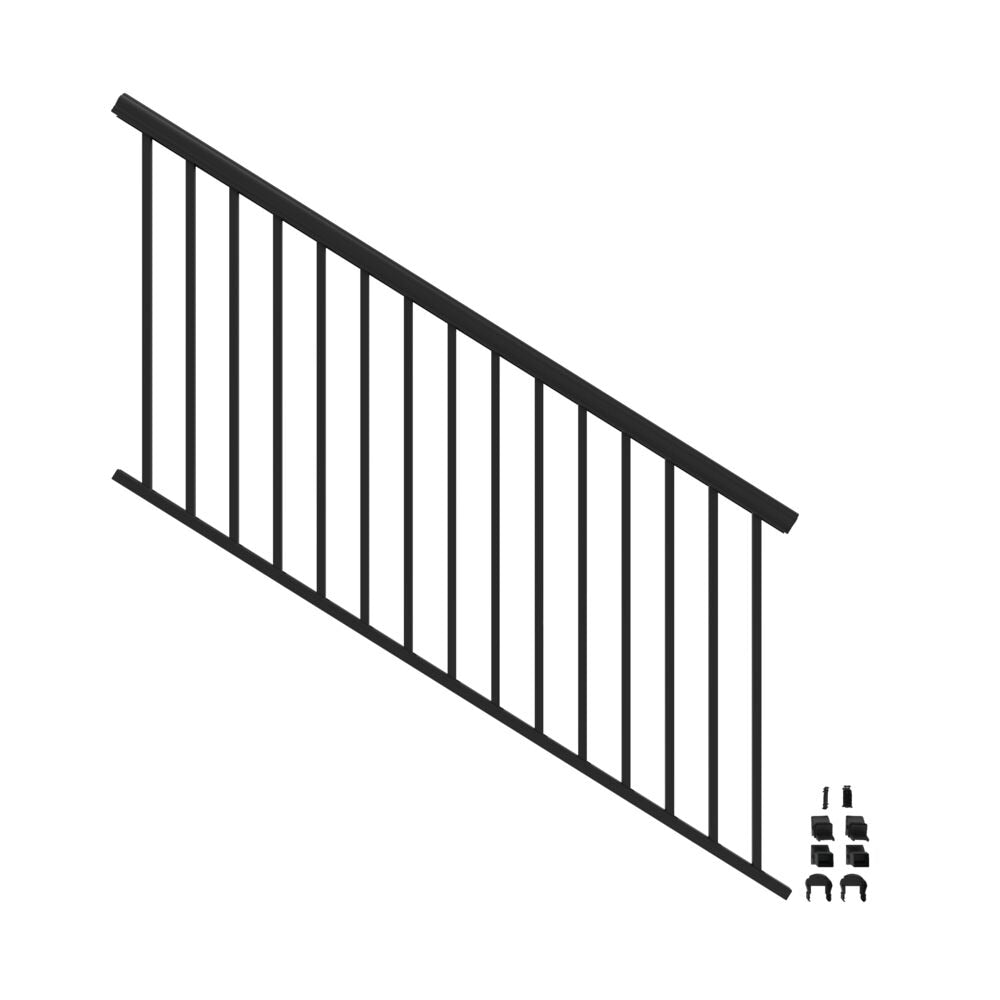 Freedom VersaRail Cambridge 8-ft x 36-in Matte Black Aluminum Deck Stair Rail Kit
