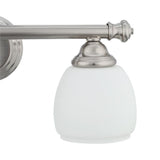 Cedar Cove 3-Light Brushed Nickel Vanity Light with Etched Opal Glass Shades
