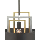 Progress Lighting Adagio 3-Light Matte Black Modern/Contemporary Geometric Medium Hanging Pendant Light