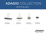 Progress Lighting Adagio 6-Light Matte Black Modern/Contemporary Chandelier