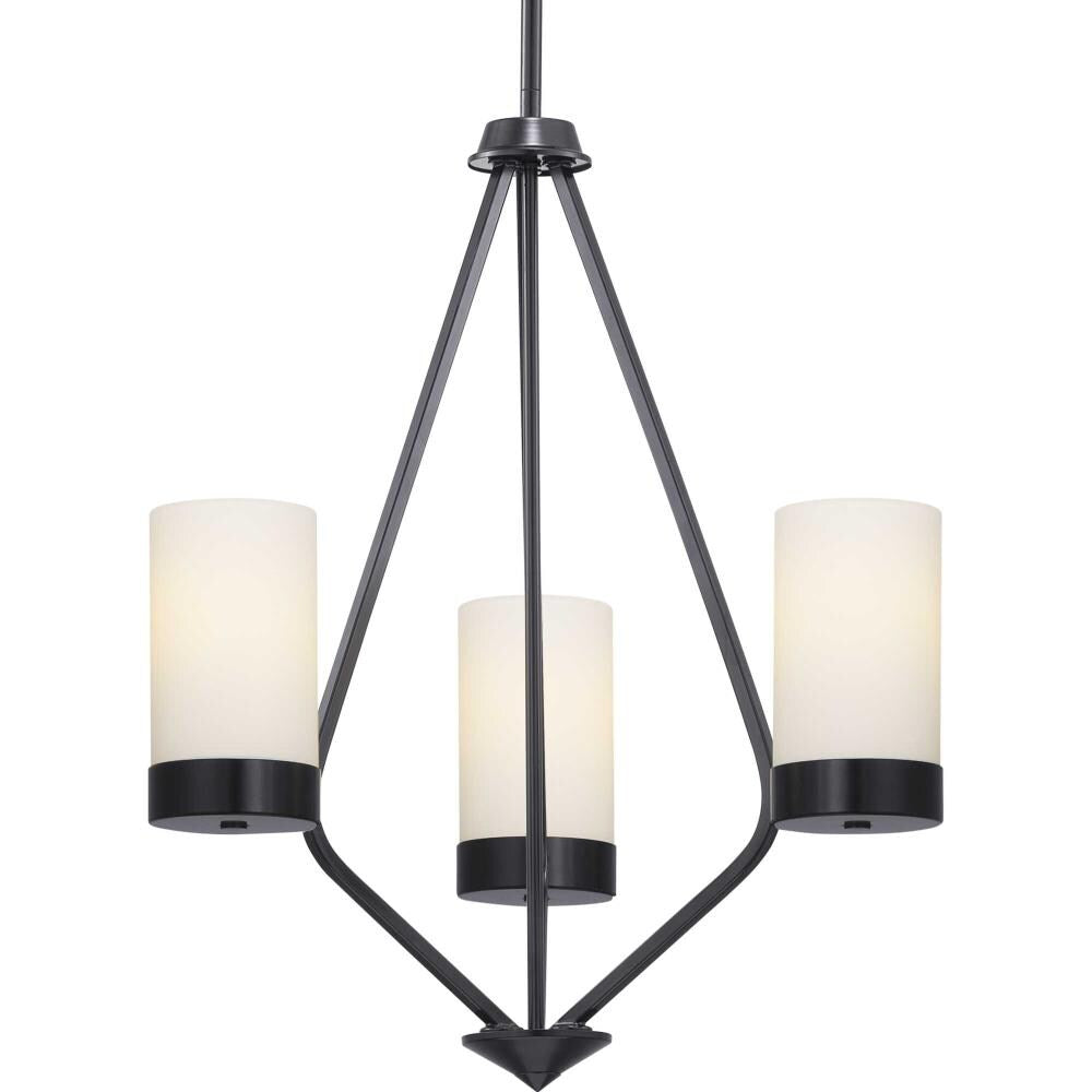 Progress Lighting Elevate 3-Light Matte Black Modern/Contemporary Chandelier
