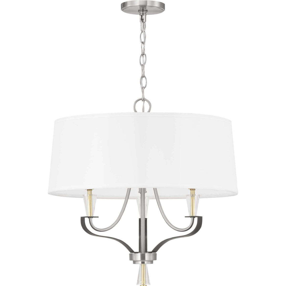 Progress Lighting Nealy 3-Light Brushed Nickel Modern/Contemporary Chandelier