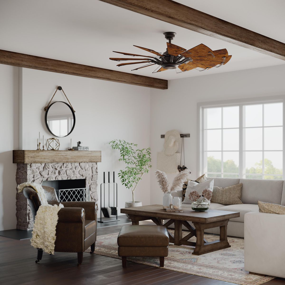 Progress Lighting Springer 60-in Architectural Bronze Indoor Ceiling Fan with Remote (12-Blade)