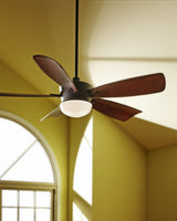 Harbor Breeze Saratoga 60-in Oil-Rubbed Bronze LED Indoor Ceiling Fan with Light Kit and Remote (5-Blade)