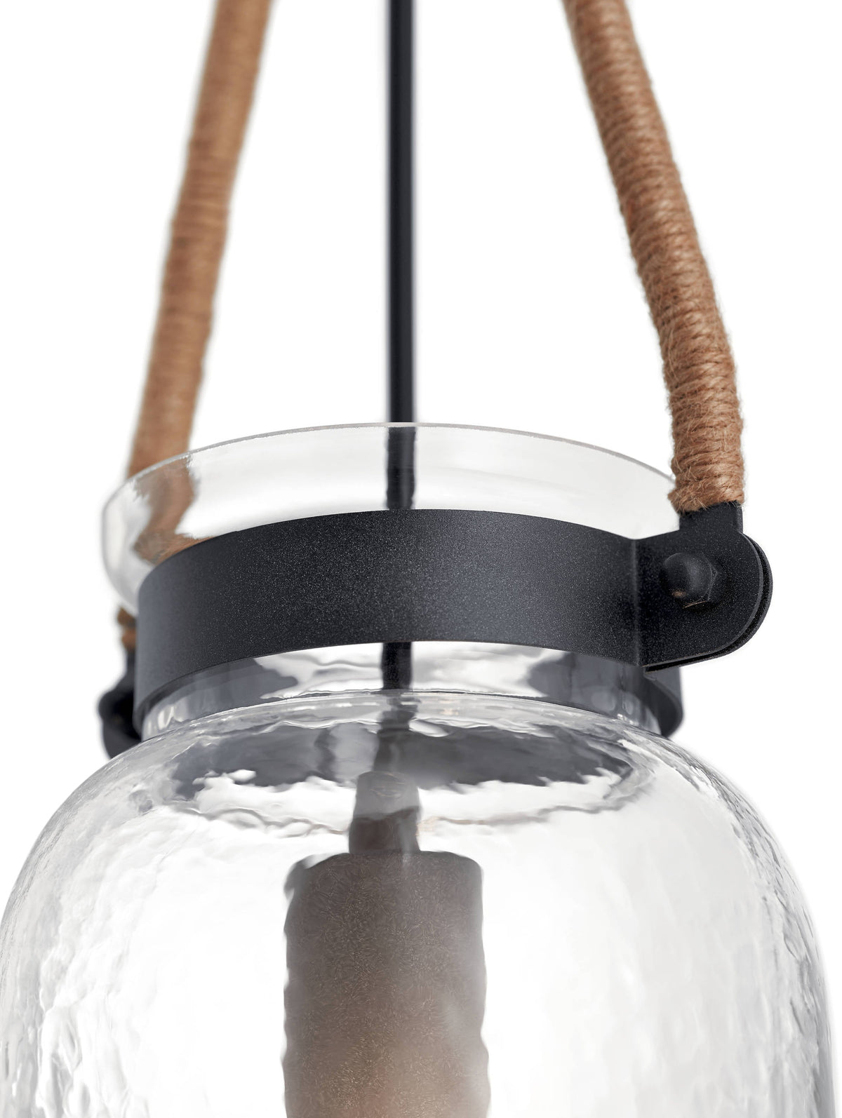 Kichler Clove Hitch Weathered Bronze Farmhouse Clear Glass Cylinder Pendant Light, 19.25-in H x 6.5-in W