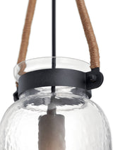 Kichler Clove Hitch Weathered Bronze Farmhouse Clear Glass Cylinder Pendant Light, 19.25-in H x 6.5-in W