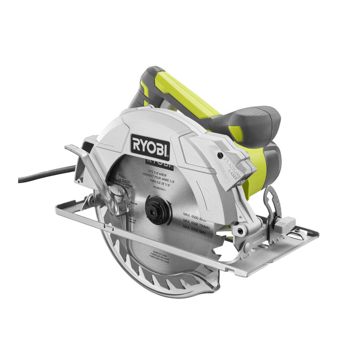 RYOBI 15 Amp Corded 7-1/4 in. Circular Saw with EXACTLINE Laser, 24T Carbide Blade, Edge Guide & Bag