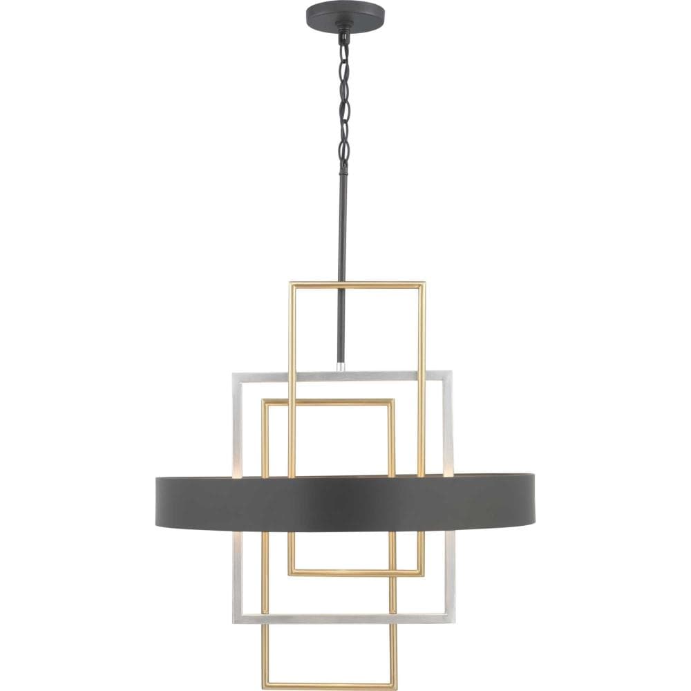 Progress Lighting Adagio 6-Light Black Modern/Contemporary Geometric Large Hanging Pendant Light