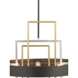 Progress Lighting Adagio 6-Light Black Modern/Contemporary Geometric Large Hanging Pendant Light