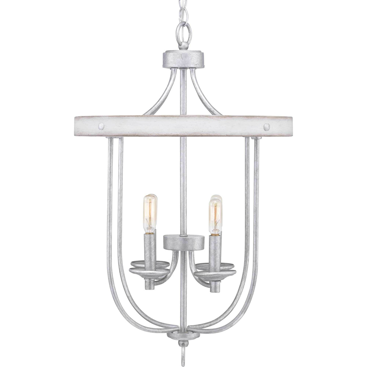 Progress Lighting Gulliver 4-Light Galvanized Farmhouse Lantern Medium Hanging Pendant Light