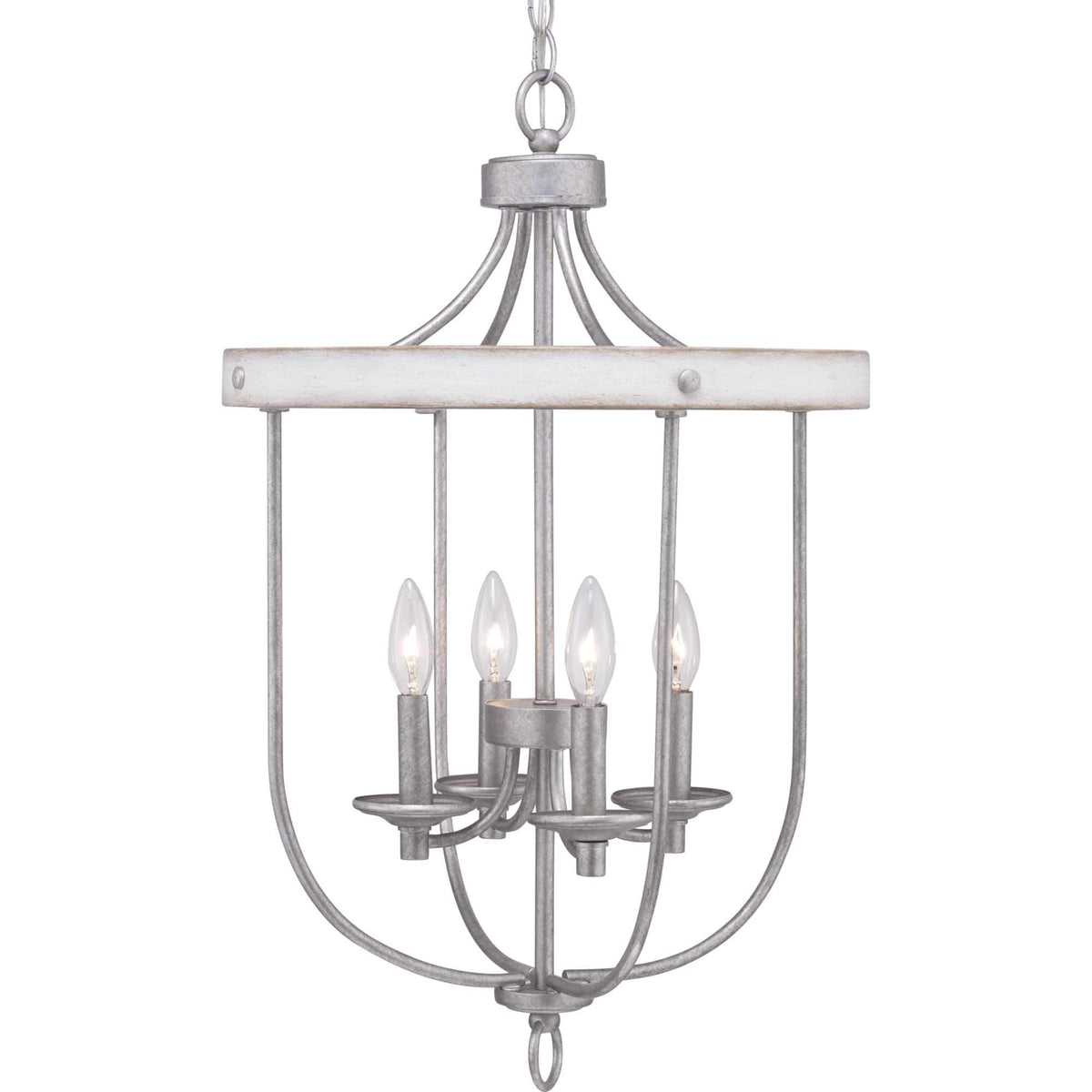 Progress Lighting Gulliver 4-Light Galvanized Farmhouse Lantern Medium Hanging Pendant Light
