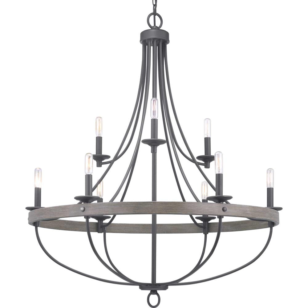 Progress Lighting Gulliver 9-Light Black Coastal Chandelier