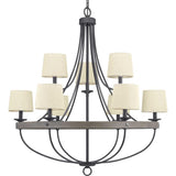 Progress Lighting Gulliver 9-Light Black Coastal Chandelier