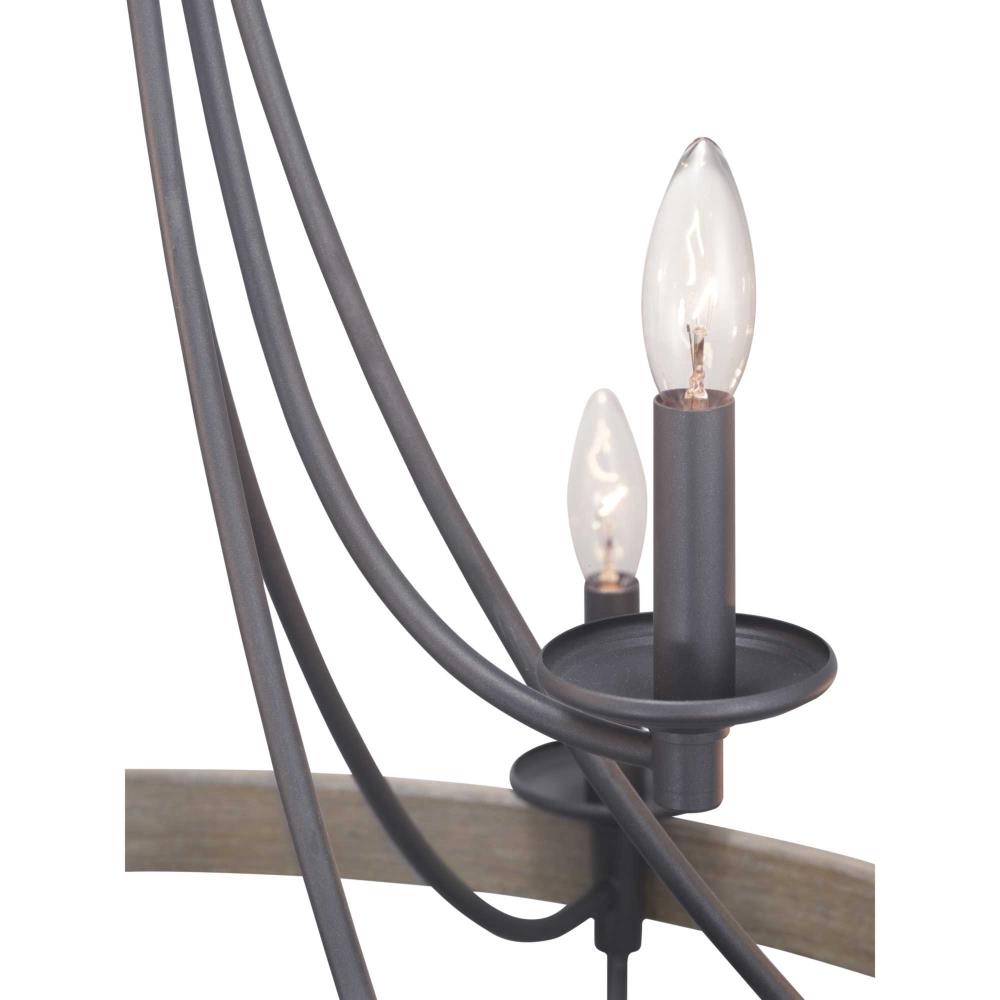 Progress Lighting Gulliver 9-Light Black Coastal Chandelier