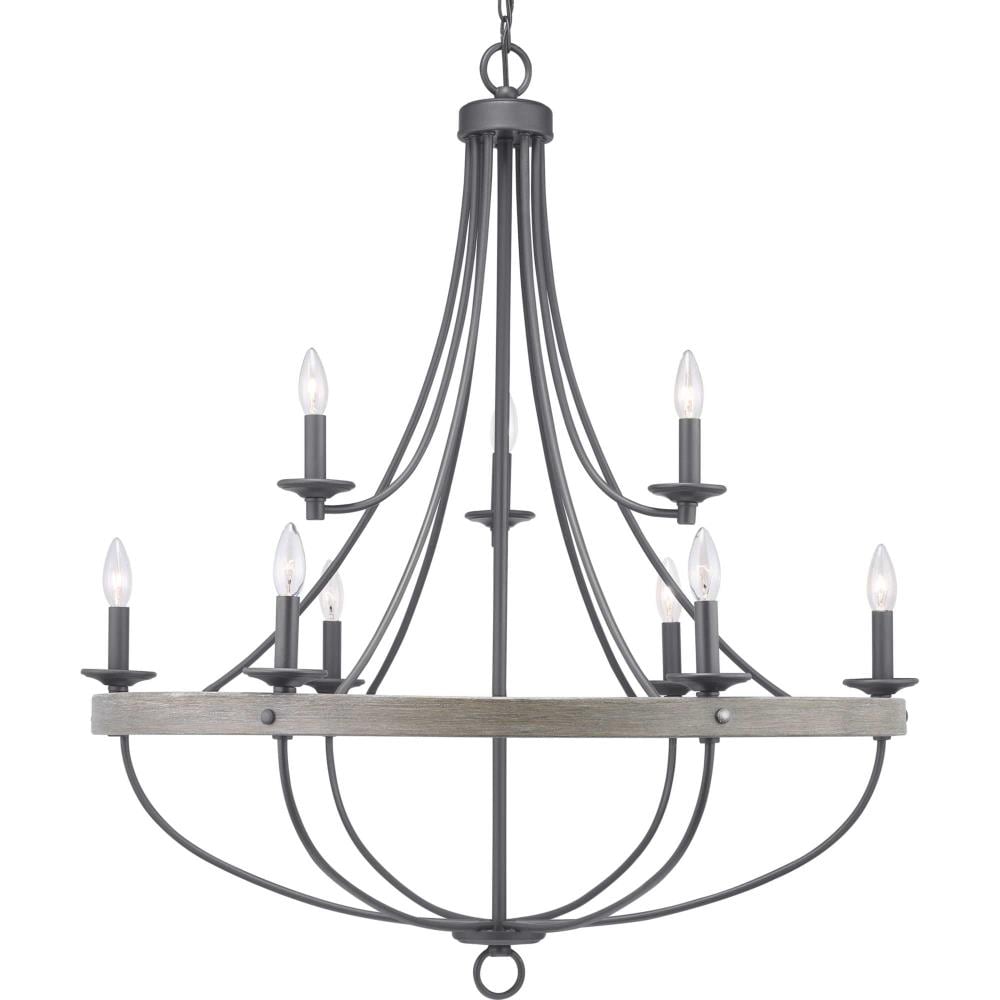 Progress Lighting Gulliver 9-Light Black Coastal Chandelier