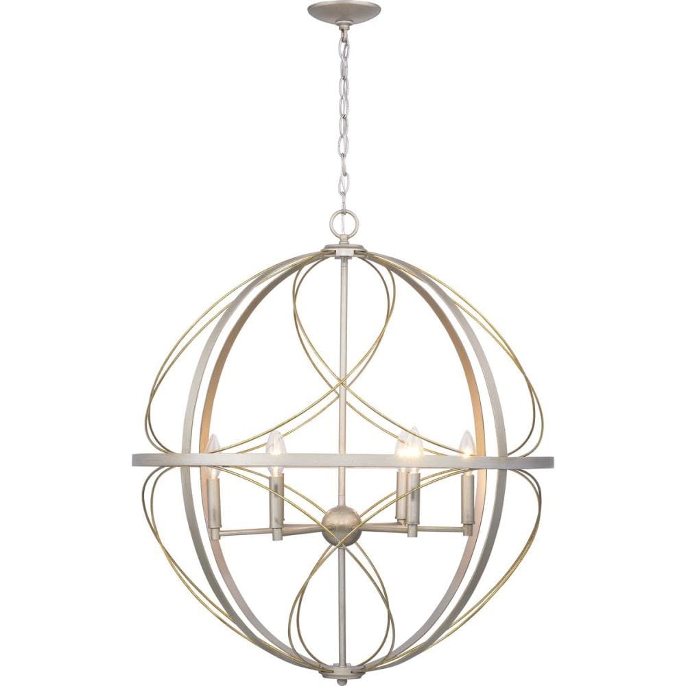 Progress Lighting Brandywine 6-Light Silver Ridge Transitional Globe Large Hanging Pendant Light