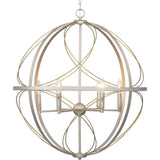 Progress Lighting Brandywine 6-Light Silver Ridge Transitional Globe Large Hanging Pendant Light