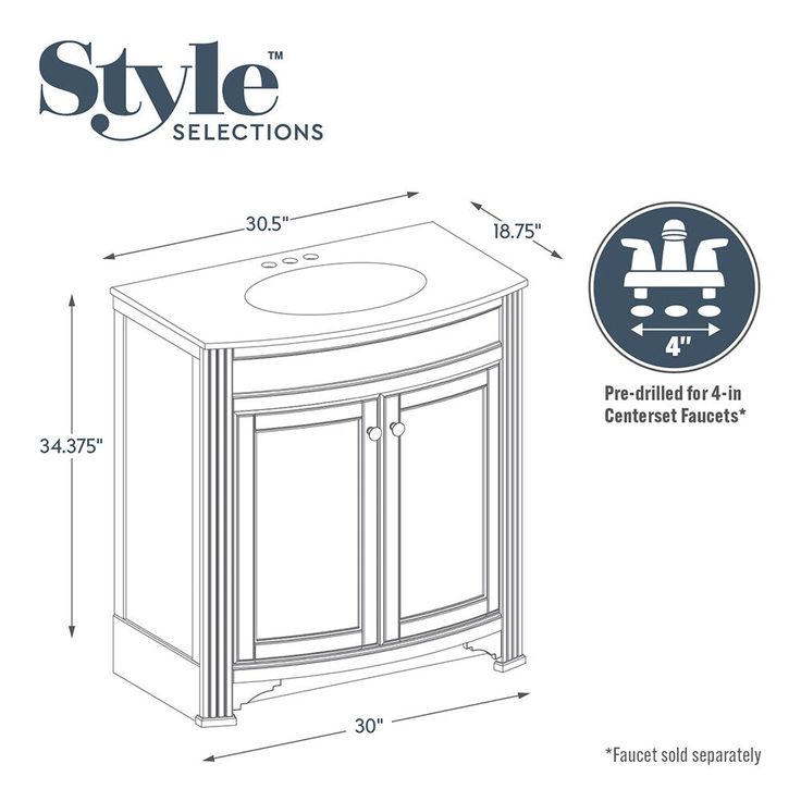 Style Selections Delyse 30-in Auburn Single Sink Bathroom Vanity with Cappuccino Solid Surface Top
