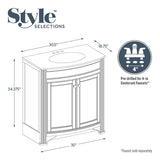 Style Selections Delyse 30-in Auburn Single Sink Bathroom Vanity with Cappuccino Solid Surface Top