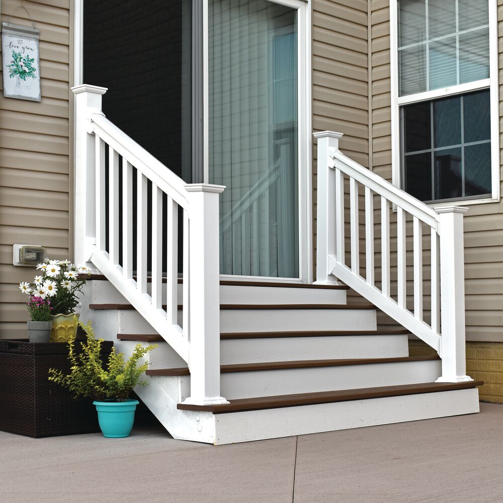 Freedom Lincoln White Vinyl Deck Stair Rail Kit