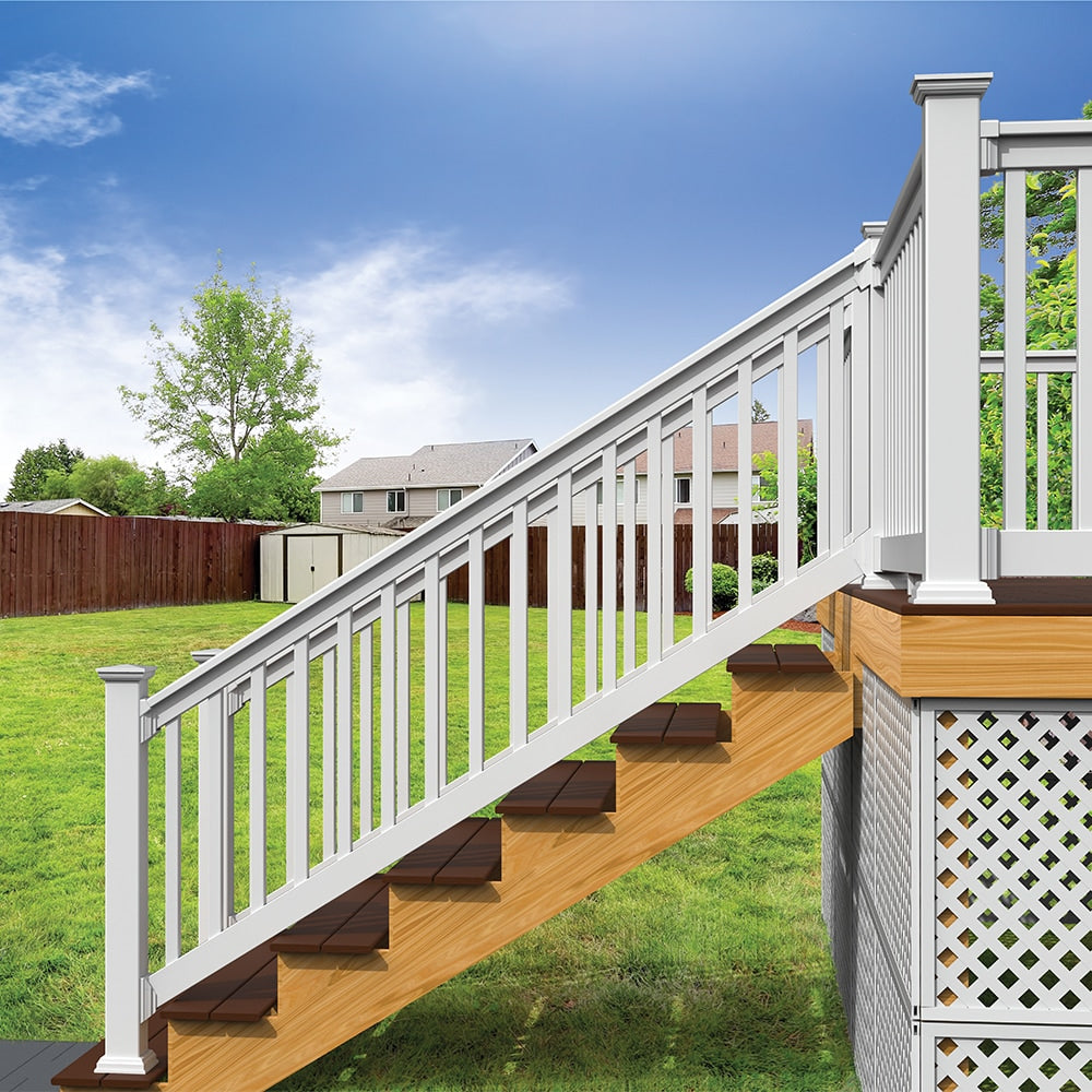 Freedom Lincoln White Vinyl Deck Stair Rail Kit