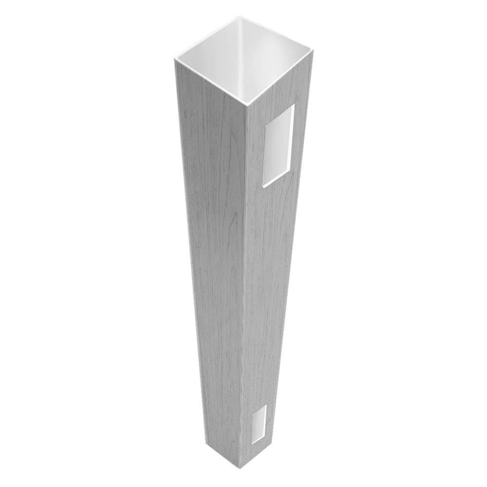 Freedom 8.5-ft H x 5-in W Woodgrain Gray Vinyl End Fence Post (Assembled)