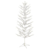 GE 7-ft Winterberry Pre-Lit Twig Slim White Artificial Christmas Tree with 400 Constant Cool White LED Lights