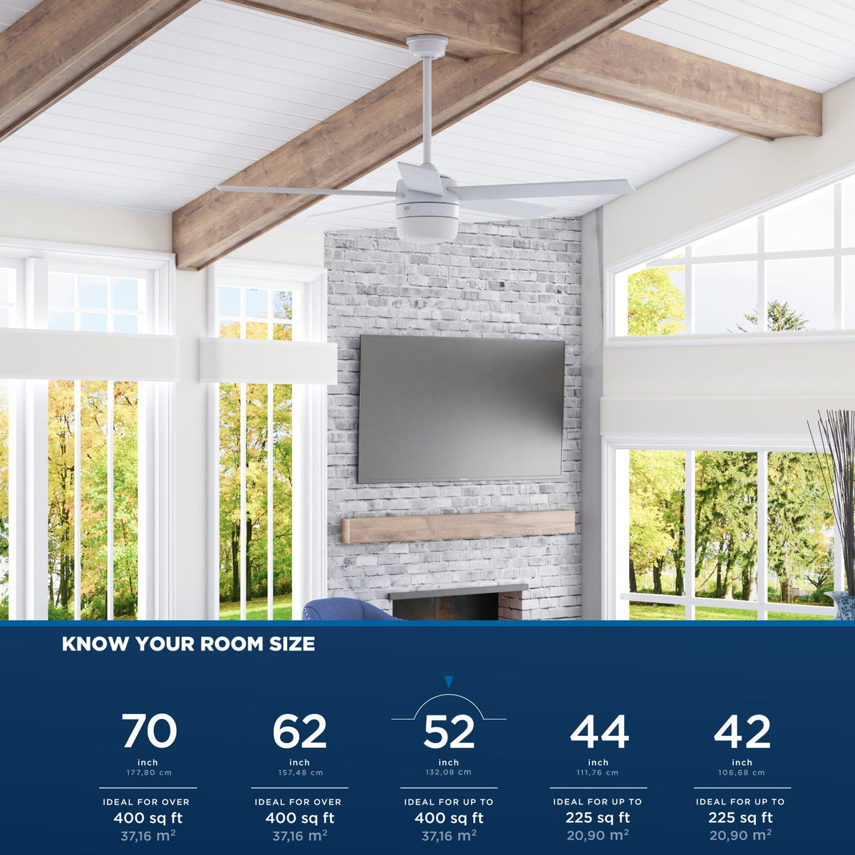 Harbor Breeze Newbern 52-in White Indoor Ceiling Fan with Light (5-Blade)