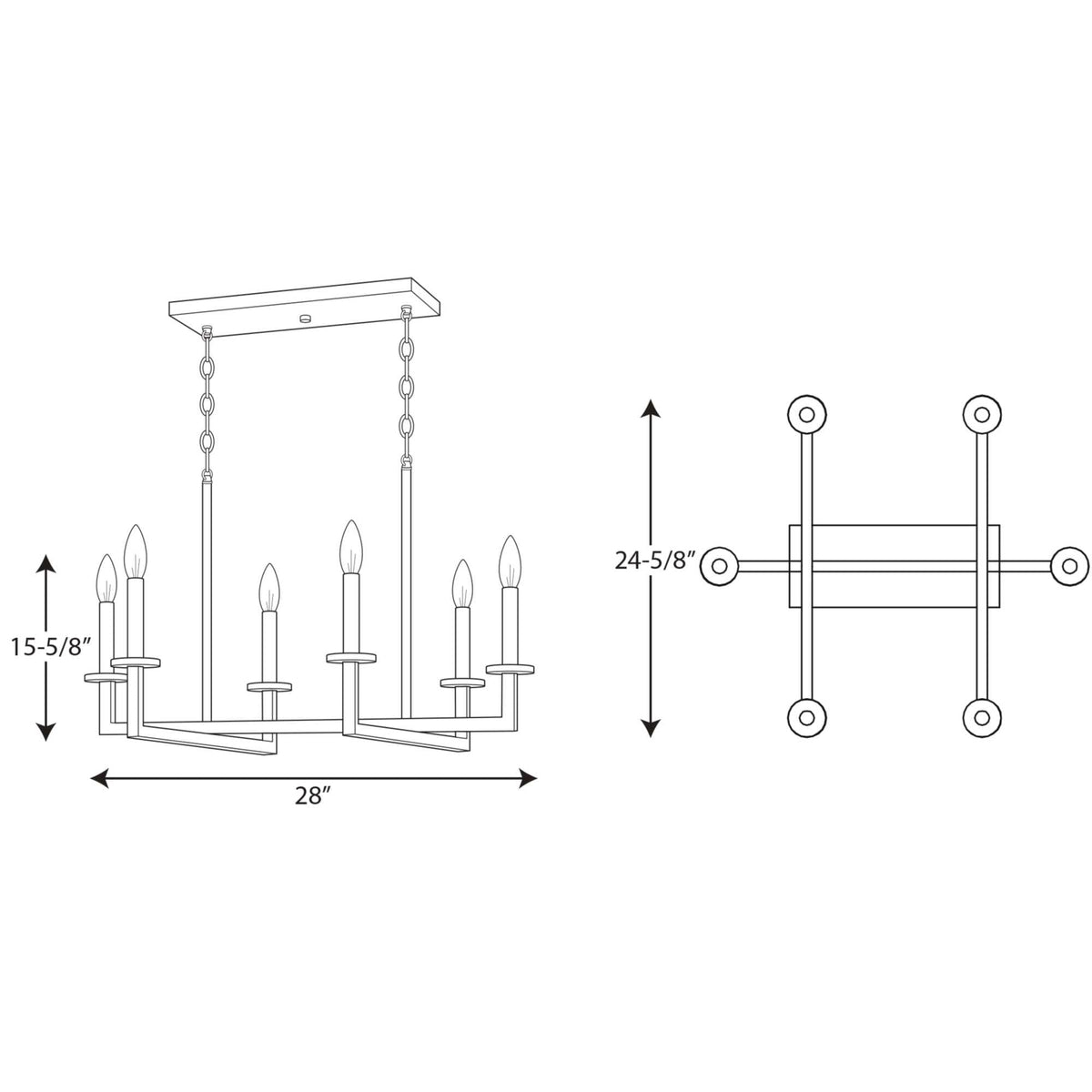 Progress Lighting Blakely 6-Light Black Modern/Contemporary Chandelier