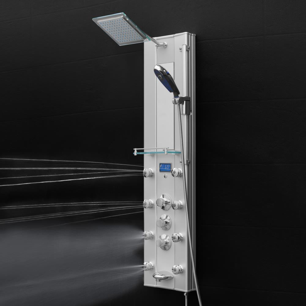 AKDY 51-in Aluminum 8-Spray Shower Panel System (Valve Included)