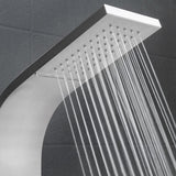 AKDY 63-in Brushed Stainless Steel Waterfall/Rainfall Dual-Head Shower Panel System, 3-Way Diverter, Valve Included