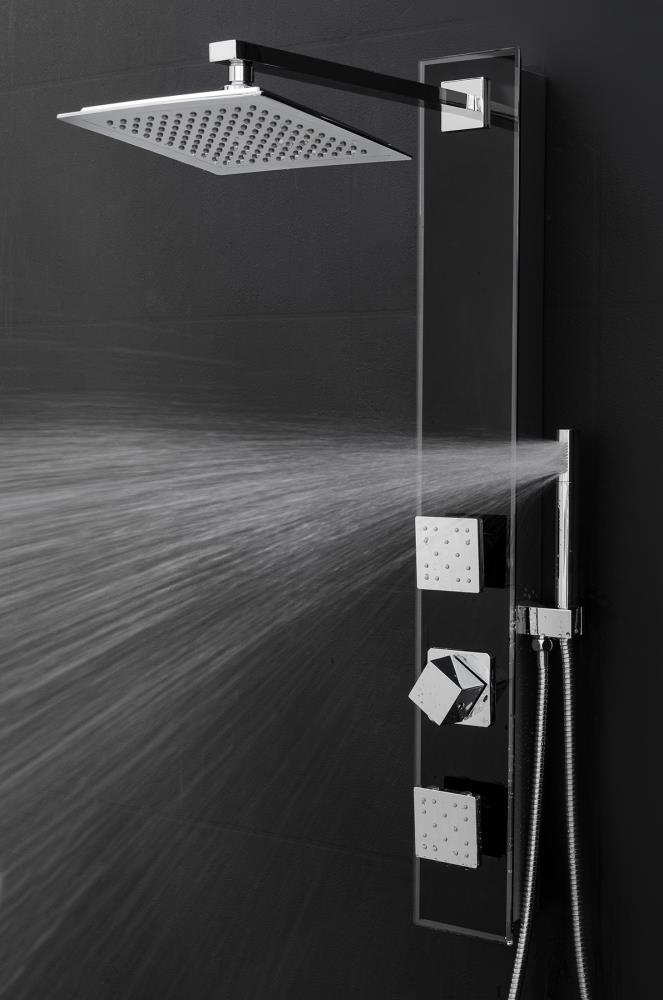 AKDY 35-in Black 2-Spray Shower Panel System