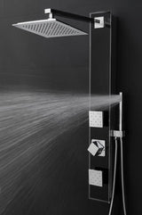 AKDY 35-in Black 2-Spray Shower Panel System