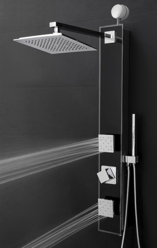 AKDY 35-in Black 2-Spray Shower Panel System