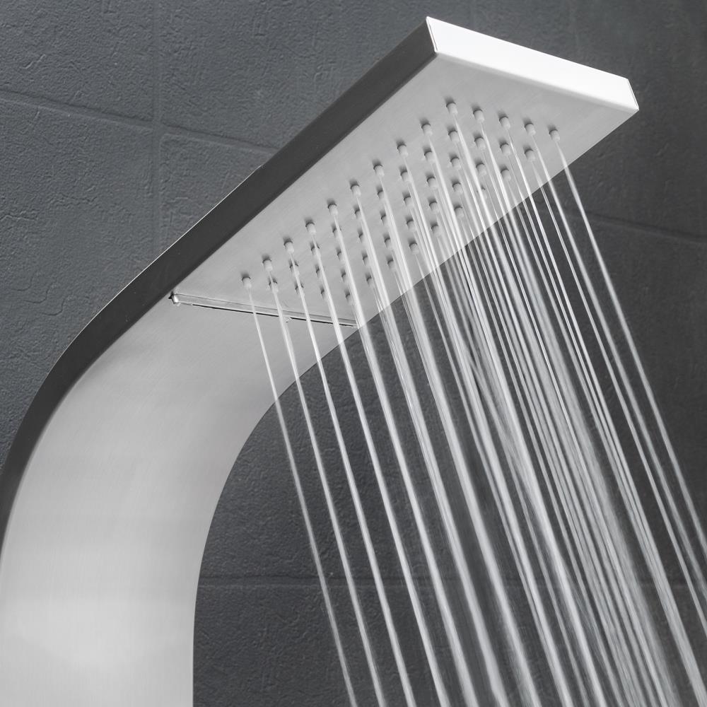 AKDY 39 in. 2‑Jet Easy Connect Stainless Steel Shower Panel System with Rainfall/Waterfall Shower Head and Handheld
