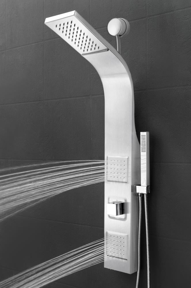 AKDY 39 in. 2‑Jet Easy Connect Stainless Steel Shower Panel System with Rainfall/Waterfall Shower Head and Handheld