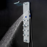 AKDY 52-in Brushed Stainless Steel 8-Spray Shower Panel System (Valve Included)