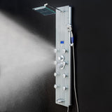 AKDY 52-in Brushed Stainless Steel 8-Spray Shower Panel System (Valve Included)