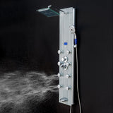AKDY 52-in Brushed Stainless Steel 8-Spray Shower Panel System (Valve Included)