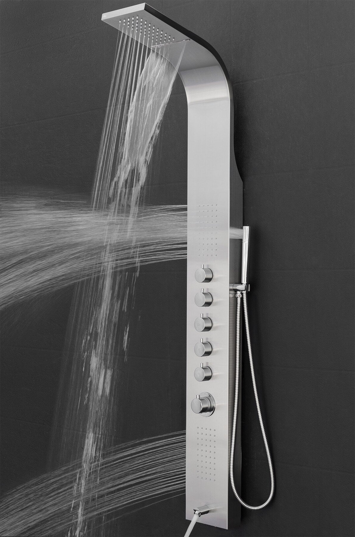 AKDY 63-in Stainless Steel 2-Spray Shower Panel System (Valve Included)