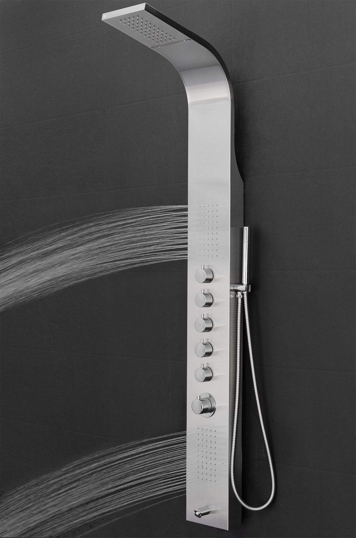AKDY 63-in Stainless Steel 2-Spray Shower Panel System (Valve Included)