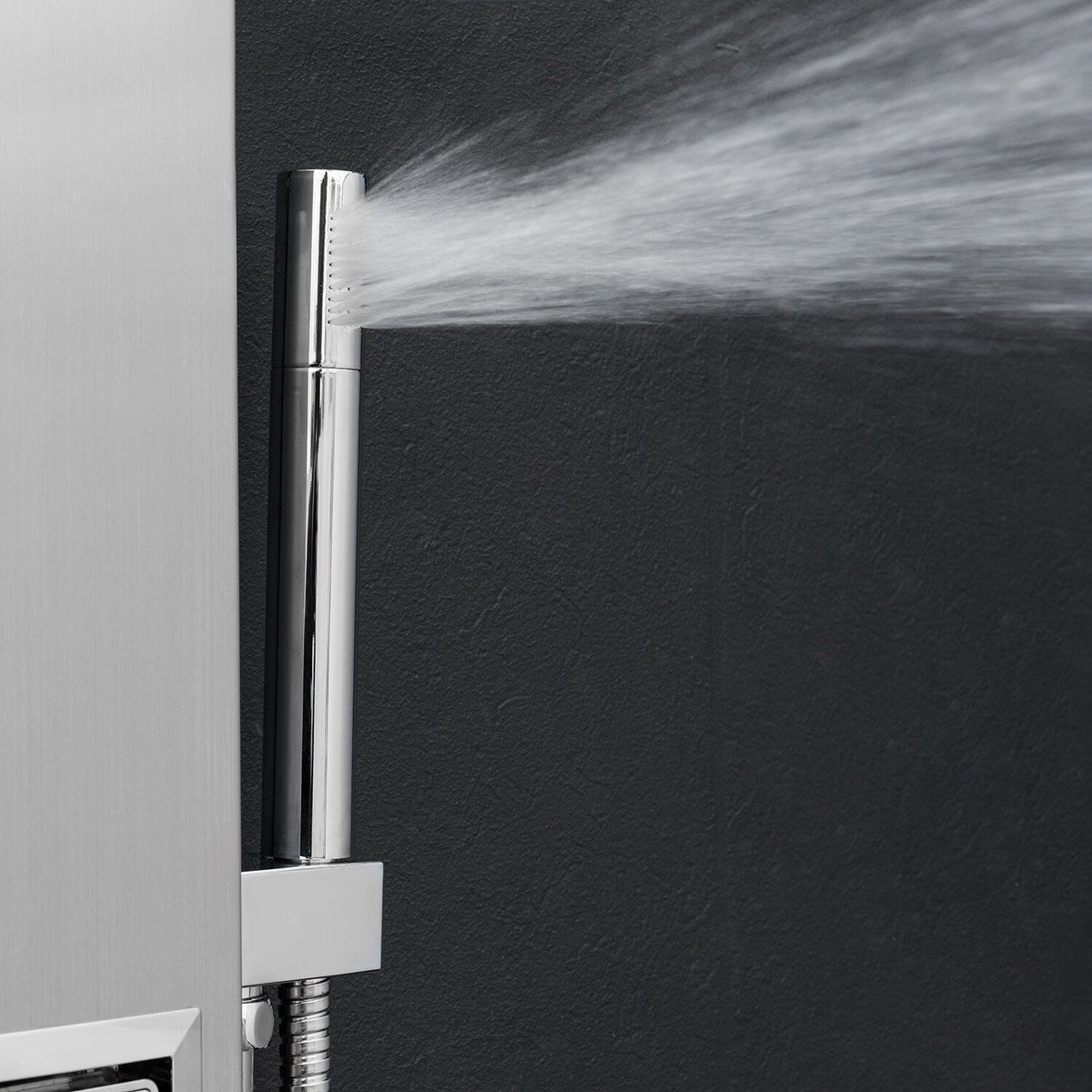 AKDY 39-in Brushed Stainless Steel Dual-Head 2-Spray Shower Panel System with 4-Way Diverter (Valve Included)