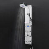 AKDY 51-in Chrome Silver 8-Spray Shower Panel System (Valve Included)