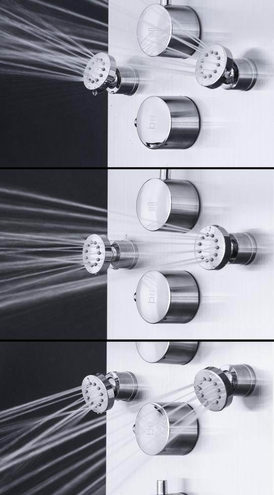 AKDY 65-in Stainless Steel 6-Spray Shower Panel System (Valve Included)