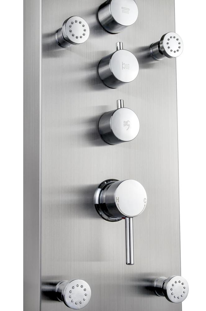 AKDY 65-in Stainless Steel 6-Spray Shower Panel System (Valve Included)