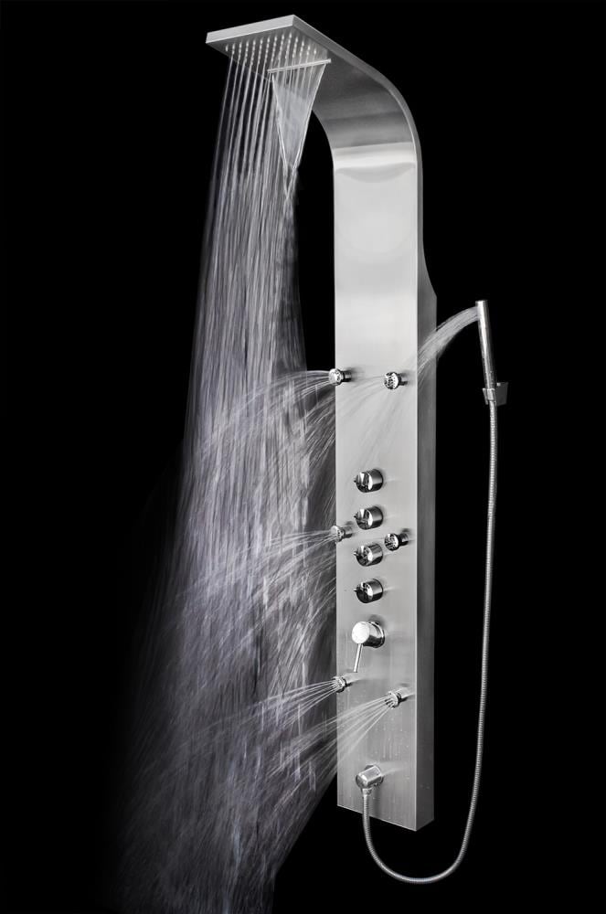AKDY 65-in Stainless Steel 6-Spray Shower Panel System (Valve Included)
