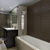 AKDY 39-in Stainless Steel Dual-Head Waterfall Shower Panel System with 4-Way Diverter (Valve Included)