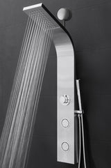 AKDY 39-in Stainless Steel Dual-Head Waterfall Shower Panel System with 4-Way Diverter (Valve Included)